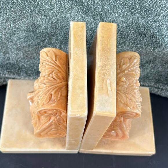 Greek Screaming Man Stone Bookends MCM Vintage - Picture 16 of 16